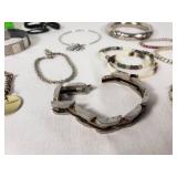 Lot of Mixed Jewelry Items including Bracelets, Bangles, and Wristbands