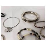 Lot of Mixed Jewelry Items including Bracelets, Bangles, and Wristbands