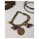 Assorted Bracelets and Bangles Jewelry Collection including Beaded, Metal, and Leather Designs