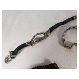 Assorted Bracelets and Bangles Jewelry Collection including Beaded, Metal, and Leather Designs