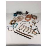 Assorted Fashion Jewelry Lot including Paparazzi Bangles, Beaded Bracelets, and Chain Bracelets