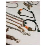 Assorted Fashion Jewelry Lot including Paparazzi Bangles, Beaded Bracelets, and Chain Bracelets