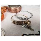 Assorted Fashion Jewelry Lot including Paparazzi Bangles, Beaded Bracelets, and Chain Bracelets