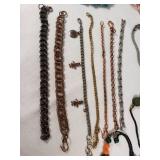 Assorted Fashion Jewelry Lot including Paparazzi Bangles, Beaded Bracelets, and Chain Bracelets