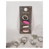Lot of Assorted Rings and Silicone Ring Set