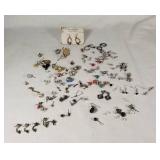 Lot of Jewelry Including Lia Sophia Earrings, Rings, and Various Earrings