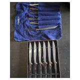 Vintage French Stainless Steel Knife Set and Humko Co. Utensil Set