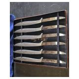 Vintage French Stainless Steel Knife Set and Humko Co. Utensil Set