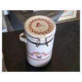 Ceramic and Metal Kitchenware Collection including Style House Carillon China and Vintage Metal Sugar Bowl