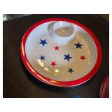 Simply Summer Clam Bake Collection Melamine Dinnerware Set including Oval Platters and Star-Patterned Serving Tray