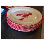 Simply Summer Clam Bake Collection Melamine Dinnerware Set including Oval Platters and Star-Patterned Serving Tray