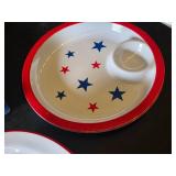 Simply Summer Clam Bake Collection Melamine Dinnerware Set including Oval Platters and Star-Patterned Serving Tray