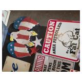 Assorted Home and Garage Decorative Signs and Decals