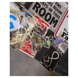 Assorted Home and Garage Decorative Signs and Decals