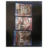 PlayStation Video Games Including Grand Theft Auto V, NBA 2K16, Assassin