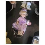 Porcelain Dolls and Jewelry Boxes with Assorted Jewelry