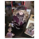 Porcelain Dolls and Jewelry Boxes with Assorted Jewelry