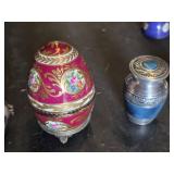 Decorative Porcelain Trinket Boxes, Mini Urn and Decorative Chest