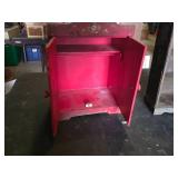 Hand-Painted Wooden Cabinet and Floral-Patterned Wooden Shelf