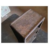Hand-Painted Wooden Cabinet and Floral-Patterned Wooden Shelf