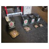 Vintage Floral Design Nesting Tin Canister Set