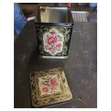 Vintage Floral Design Nesting Tin Canister Set