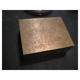 Floral Patterned Footstool, Decorative Vase, Brass Floral Box and More