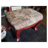 Floral Patterned Footstool, Decorative Vase, Brass Floral Box and More