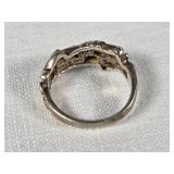 Black Hills Gold Sterling Silver Ring with Leaf Design
