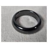 Black Metal and Wood Rings Set including Striped Ring, Plain Black Ring, and Wooden Ring