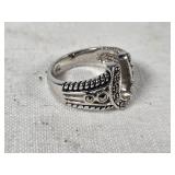 Sterling(?) Silver Horseshoe Ring