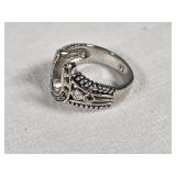 Sterling(?) Silver Horseshoe Ring