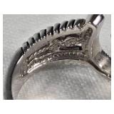 Sterling(?) Silver Horseshoe Ring