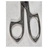 Antique Engraved Steel Scissors by Brunhill USA