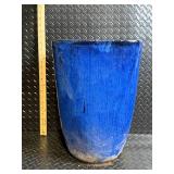 Large Blue Glazed Ceramic Planter