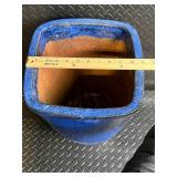 Large Blue Glazed Ceramic Planter