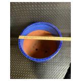 Large Diamond-Patterned Ceramic Planter Pot with Drainage Holes