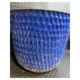 Large Diamond-Patterned Ceramic Planter Pot with Drainage Holes