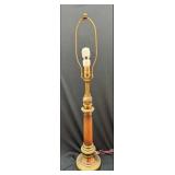 Vintage Stiffel Brass and Oak Table Lamp