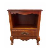 Vintage White Furniture Company Wood Nightstand/End Table with Open Shelf and Drawer
