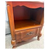 Vintage White Furniture Company Wood Nightstand/End Table with Open Shelf and Drawer