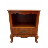 Vintage White Furniture Company  Wood Nightstand with Open Shelf - Drawer & Cabriole Legs