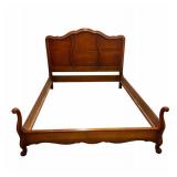 White Furniture Co. Carved Bed Frame with Headboard & Footboard - Vintage Solid Wood