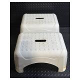 Plastic Step Stools with Textured Surfaces and Carry Handles