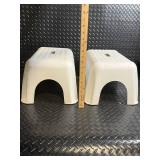 Plastic Step Stools with Textured Surfaces and Carry Handles