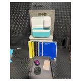 Desk Organizer Set - Fabric Storage Bins - Pencil Cup - Spiral Notebooks