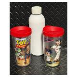 Tervis Disney Pixar Toy Story Tumblers & White Insulated Water Bottle (Lot of 3)