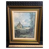 Pastoral Landscape John Constable Cottage in a Cornfield with Cottage and Cow in a multi tone Frame