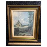 Pastoral Landscape John Constable Cottage in a Cornfield with Cottage and Cow in a multi tone Frame