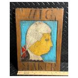 Wig Maker Sign - Vintage Carved Wooden Plaque with Wall Hanger